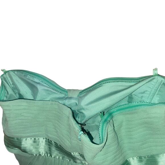 BCBGMAXAZRIA Green Pastel Chiffon Silk Mini Dress Strapless Party wedding prom - Picture 8 of 8